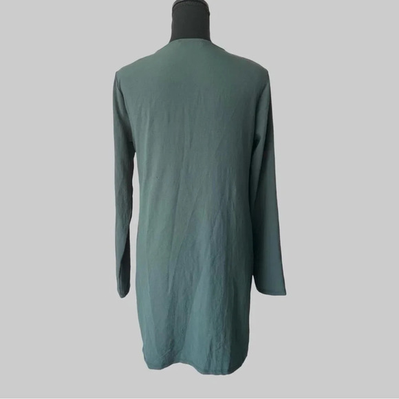 Zara Green V Neck Long Sleeve Shift Dress - Picture 3 of 15